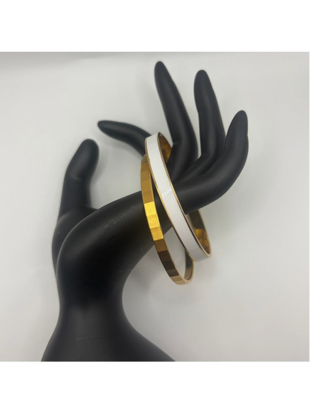 Women's Monet Gold and White Bangle Bracelet One Size